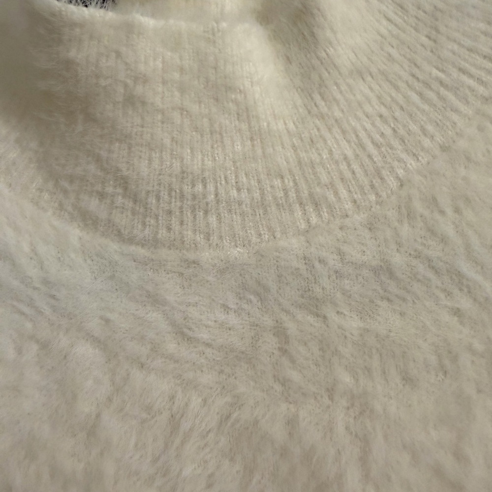 Soft Ivory Short-Sleeve Mock Neck Sweater - Picture 5 of 6
